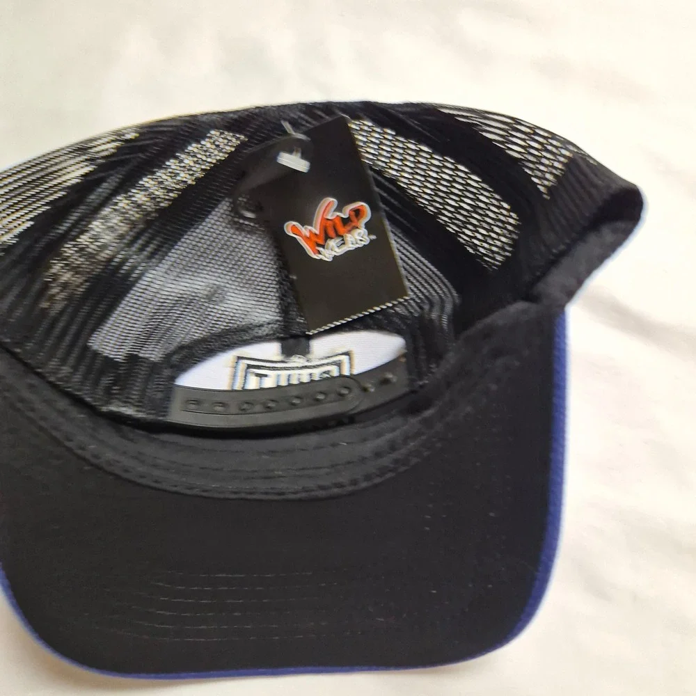 Ford Built Ford Tough Trucker Hat Gray Blue Black Snapback Mesh Cap NEW